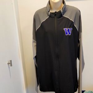 Adidas Gray Jacket with Logo University Of Washington LARGE NWT